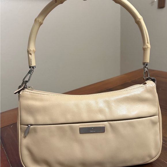 Gucci Handbags - Gucci Cream Shoulder Bag with Bamboo Handle
